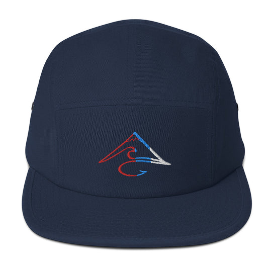 Tri Colored Trail and Fin 5 Panel Cap