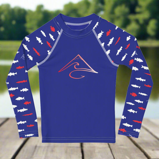 Midwest Fish Merica Kids Rash Guard