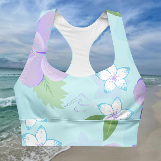 Hawaii Florals Long Line Sports Bra