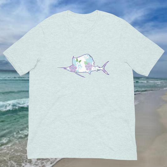 White and Purple Hibiscus Sails T-Shirt